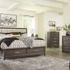 Ashley Brueban King Storage Bed W/ Dresser Mirror & Nightstand Bedroom