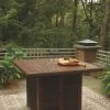 Ashley Outdoor Paradise Trail Medium Brown Square Bar Table W/Fire Pit