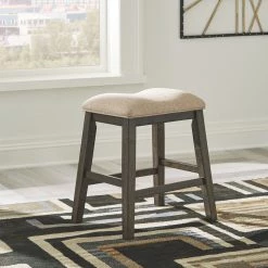 Ashley Dining Room Rokane - Light Brown - Upholstered Stool