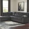 Ashley Sectionals Accrington 2-Piece RAF Sleeper Sectional - Granite