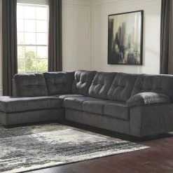 Ashley Sectionals Accrington 2-Piece RAF Sleeper Sectional - Granite