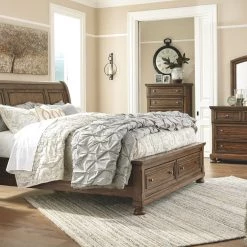 Ashley Bedroom Flynnter King Storage Bed With Dresser Mirror And Nightstand