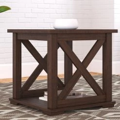 Ashley Living Room Camiburg - Warm Brown - Square End Table