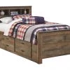 Ashley Beds Trinell Twin Bookcase Headboard Panel Bed - Brown
