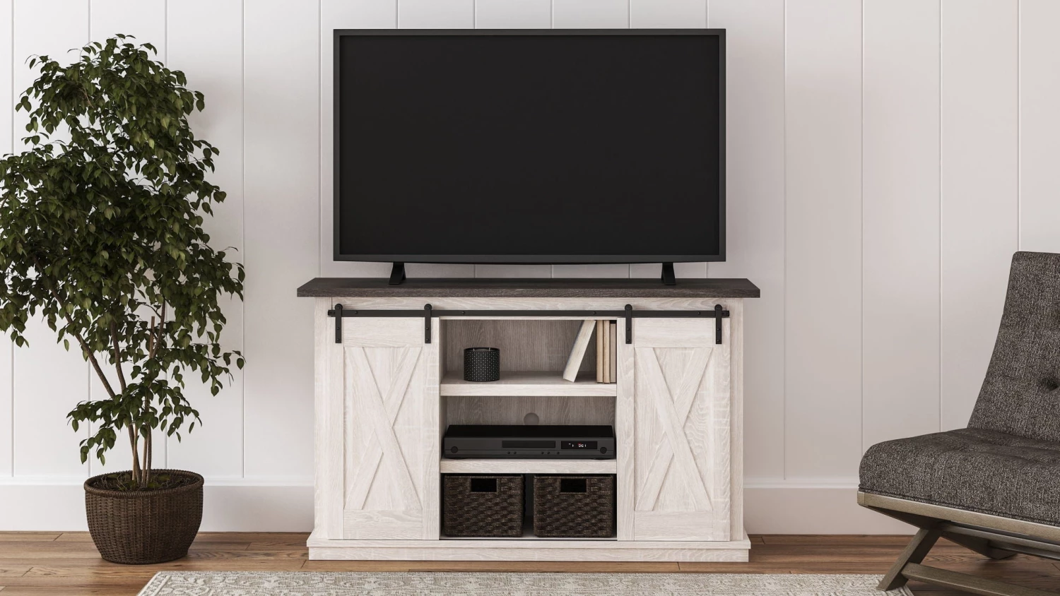 Ashley Dorrinson - Two-tone - Medium TV Stand Entertainment 1 Ashley Dorrinson - Two-tone - Medium TV Stand Entertainment