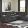 Ashley Sectionals Accrington 2-Piece LAF Sleeper Sectional - Granite
