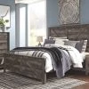 Ashley Wynnlow Gray Queen Crossbuck Bed W/ Dresser & Mirror