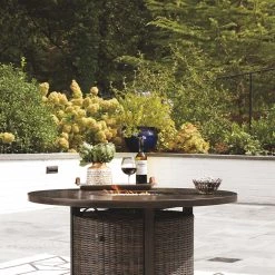 Ashley Paradise Trail Medium Brown Round Fire Pit Table