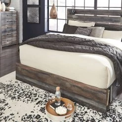 Ashley Drystan Multi Queen Bed With Storage Footboard W/ Dresser & Mirror