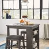 Ashley Caitbrook - Gray - RECT DRM Counter TBL Set(3/CN) Dining Room