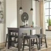 Ashley Dining Room Caitbrook Dark Gray Table & 4 Backless Barstools