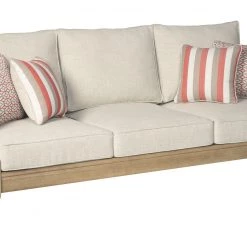 Ashley Living Room Clare View Beige Sofa With Cushion