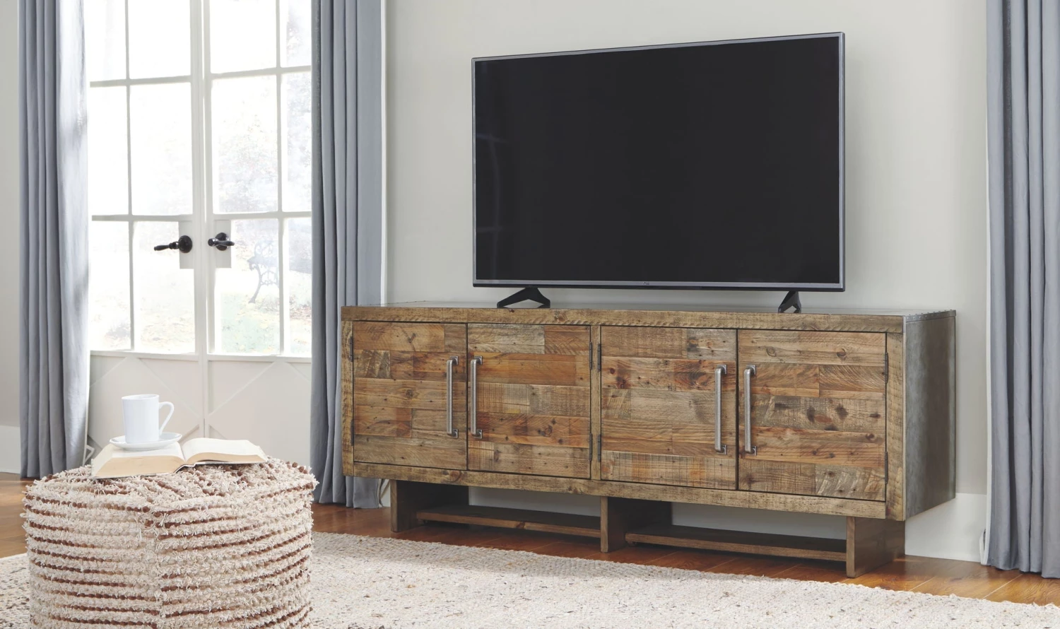 Ashley Mozanburg - Rustic Brown - Extra Large TV Stand Entertainment 1 Ashley Mozanburg - Rustic Brown - Extra Large TV Stand Entertainment