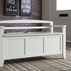 Ashley Charvanna White Storage Bench Benches