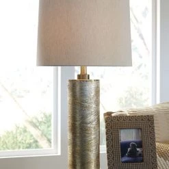 Ashley Accents Farrar Gold Finish Glass Table Lamp (1/CN)
