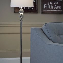 Ashley Joaquin Clear/Chrome Finish Crystal Floor Lamp (1/CN) Accents