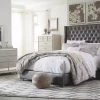 Ashley Bedroom Coralayne Queen Tufted Bed With Dresser Mirror & Nightstand