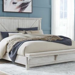 Ashley Bedroom Brashland Linen King Bed With Dresser & Mirror